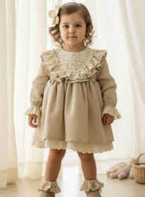 Baby jurk Beige Cammelia lange mouw 