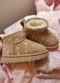 WinterBoots beige met hartjes 