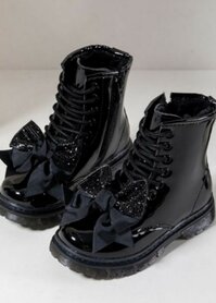 Zwarte Laklaarsjes met strik  baby & kids 