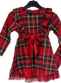 kerstjurk rood lange mouw ruit met lange mouw  