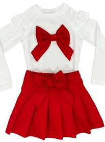 Kerst Setje rood wit met strik 