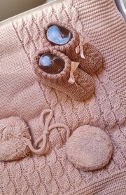 babybooties oud roze 100% KATOEN