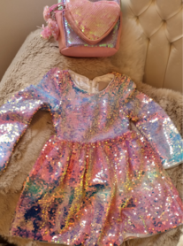 Rainbow jurk met lange mouw  voor meisjes premium luxe 