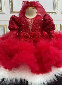 Red glitter jurk luxe jurk handgemaakt  