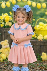 Jurkje collar roze blauw 86 tm 152