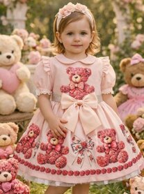 setje beer vintage roze 