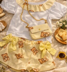 3 delige set geel beertje 86-152