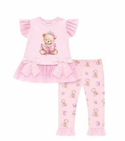 setje legging met beertje roze 