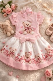 setje met beertje roze love