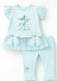 setje legging met carrousel paard mint