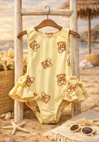 baby badpak beertje geel 