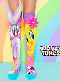 Madmia Sokken met Tweety en Bugs Bunny met 3D-pluche details