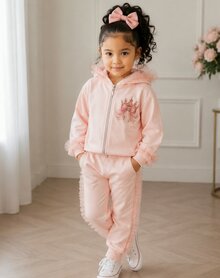 Jogging set roze Kroon 